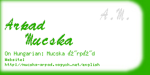 arpad mucska business card